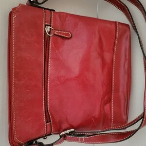 Red Leather Shoulder Bag